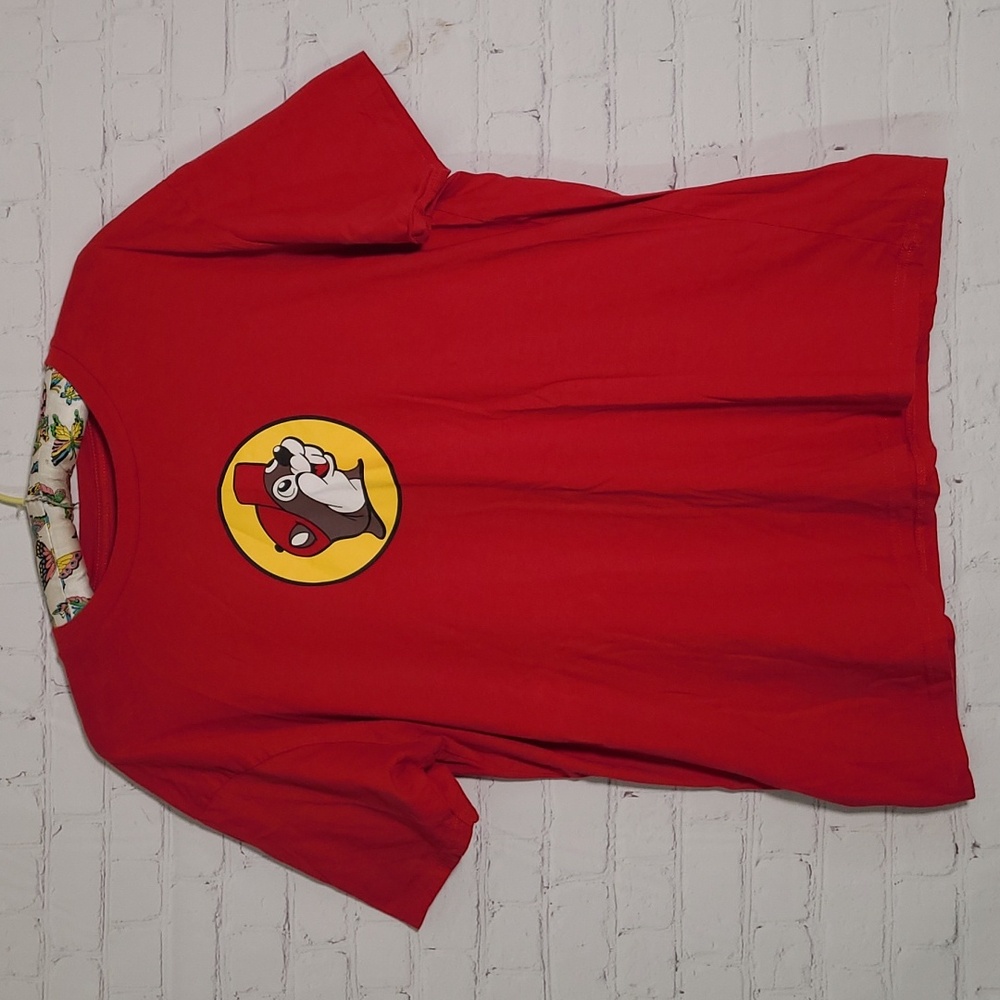 Buc-ee's Red Classic Yellow Beaver  Logo Tee Tshirt Unisex Top Size XL - Picture 5 of 9